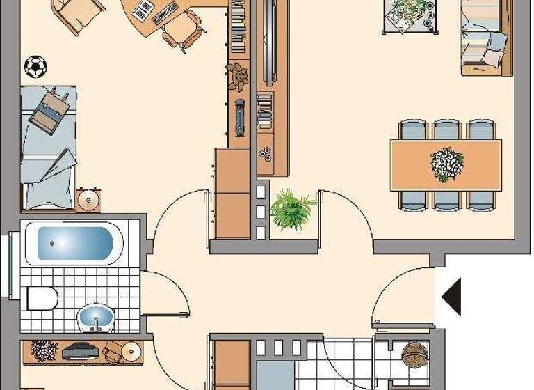 Wohnung zur Miete 709 € 3 Zimmer 72,2 m² 1. Geschoss frei ab 15.05.2026 Kärntner Straße 35 Windberg Mönchengladbach 41063
