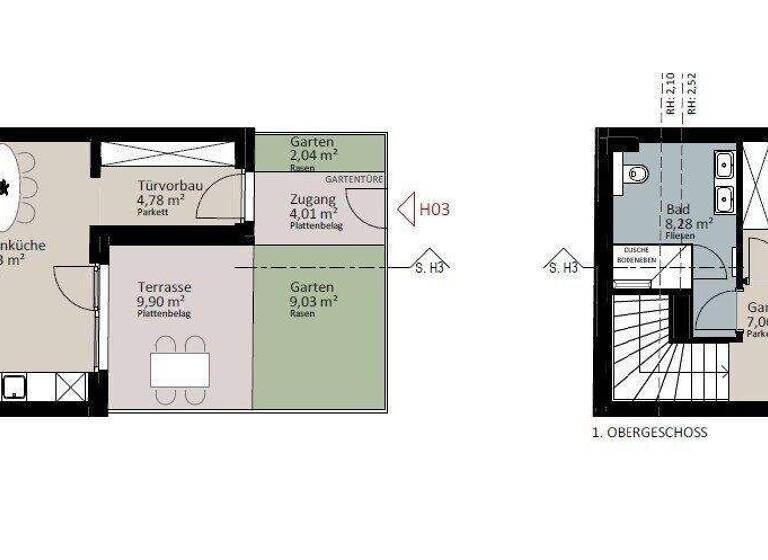 Reihenmittelhaus zum Kauf - Erstbezug 414.000 € 3 Zimmer 77,4 m² Wien 1230