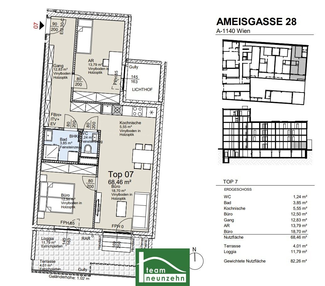 Büro-/Praxisfläche zum Kauf provisionsfrei 454.800 € 3 Zimmer Ameisgasse 28 Wien 1140