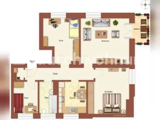 Wohnung zur Miete Tauschwohnung 1.818 € 4 Zimmer 91 m² 1. Geschoss Neuhausen-Nymphenburg München 80636