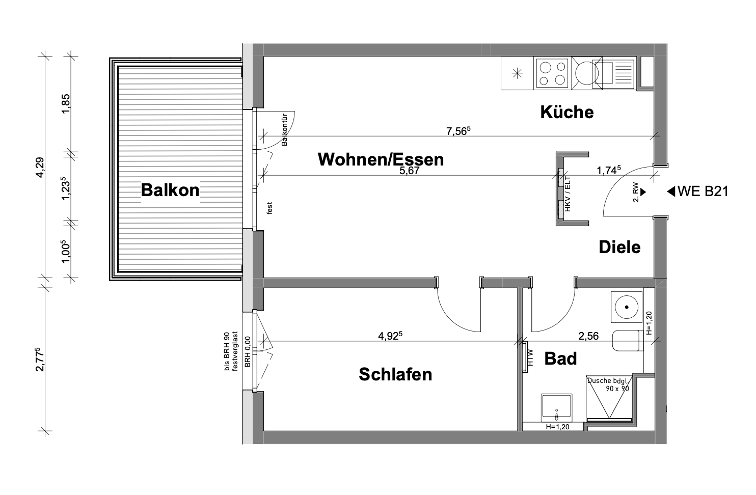 Wohnung zur Miete 1.150 € 2 Zimmer 59,1 m²<br/>Wohnfläche 3.<br/>Geschoss ab sofort<br/>Verfügbarkeit Ostendstraße 161 Mögeldorf Nürnberg 90482