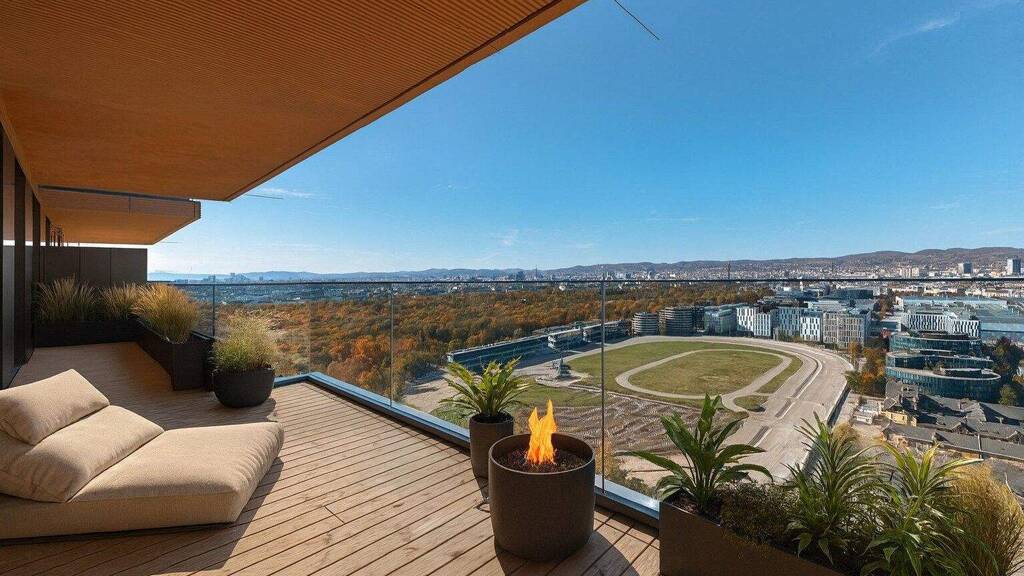 Terrassenwohnung zum Kauf - Erstbezug 1.790.000 € 3 Zimmer 127,6 m² 25. Geschoss Meiereistraße Wien 1020