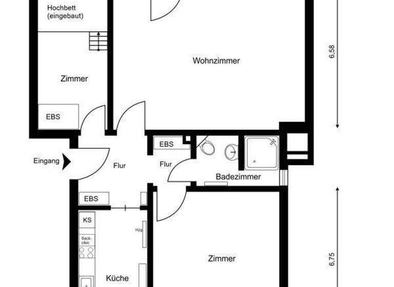 Wohnung zum Kauf 298.500 € 3 Zimmer 74 m² 2. Geschoss Tonndorf Hamburg / Tonndorf 22045