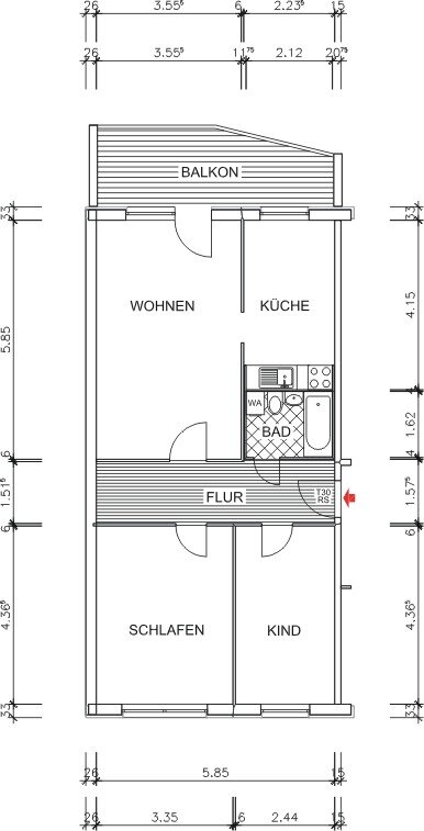 Wohnung zur Miete 448 € 3 Zimmer 71,8 m²<br/>Wohnfläche EG<br/>Geschoss Ludwig-Kühn-Str. 23 Markersdorf 627 Chemnitz 09123