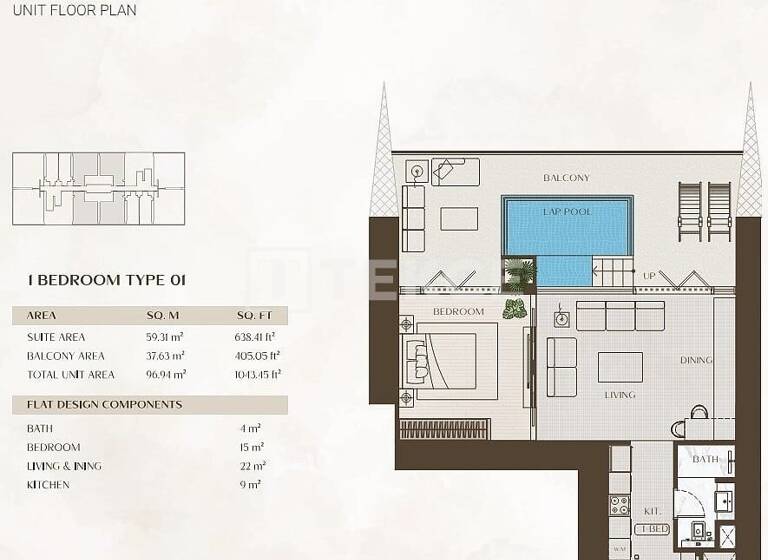 Studio zum Kauf 496.000 € 2 Zimmer 72 m² 4. Geschoss Dubai