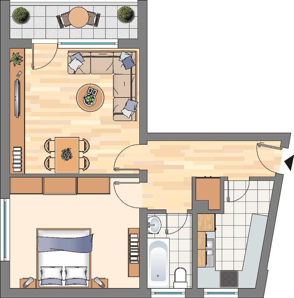 Wohnung zur Miete 449 € 2 Zimmer 55 m²<br/>Wohnfläche 3.<br/>Geschoss Meylantstraße 86 Dollersweg Dortmund 44319