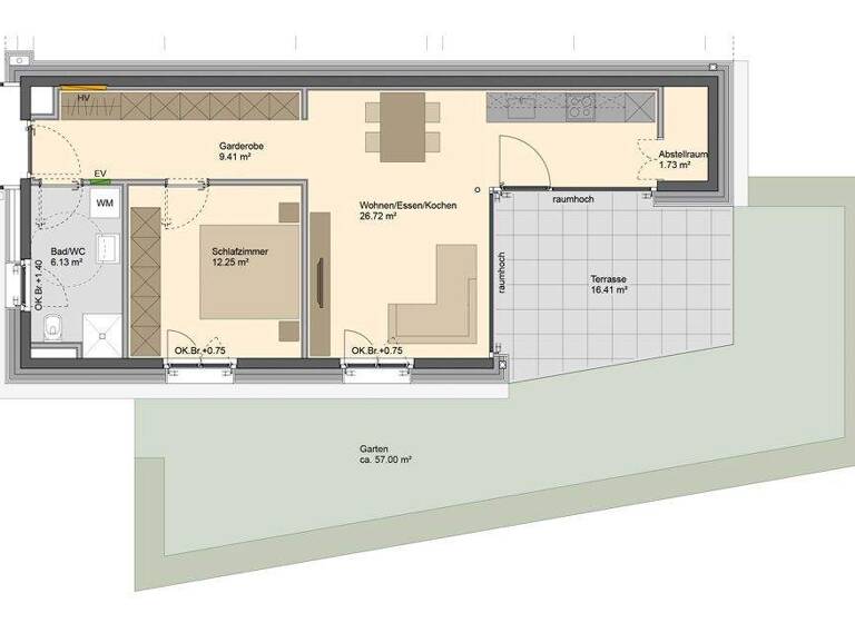 Wohnung zum Kauf - Erstbezug provisionsfrei 395.000 € 2 Zimmer 55,8 m² EG Ofenstraße 32 Gaißau 6974