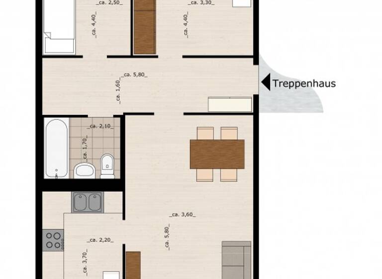 Wohnung zur Miete 340 € 3 Zimmer 68,6 m² 6. Geschoss Ellerbreite 58 Zoberberg Dessau-Roßlau 06847