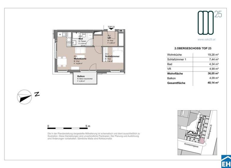 Wohnung zur Miete - Erstbezug 722 € 1,5 Zimmer 36,1 m² 2. Geschoss frei ab 01.07.2026 Odoakergasse 25 Wien 1160