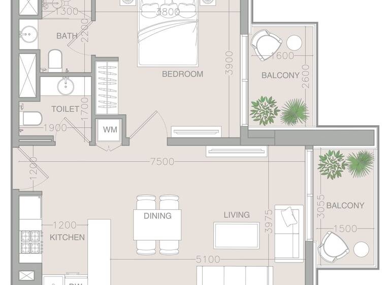 Wohnung zum Kauf provisionsfrei 286.784 € 2 Zimmer 66,2 m² Dubai 00000