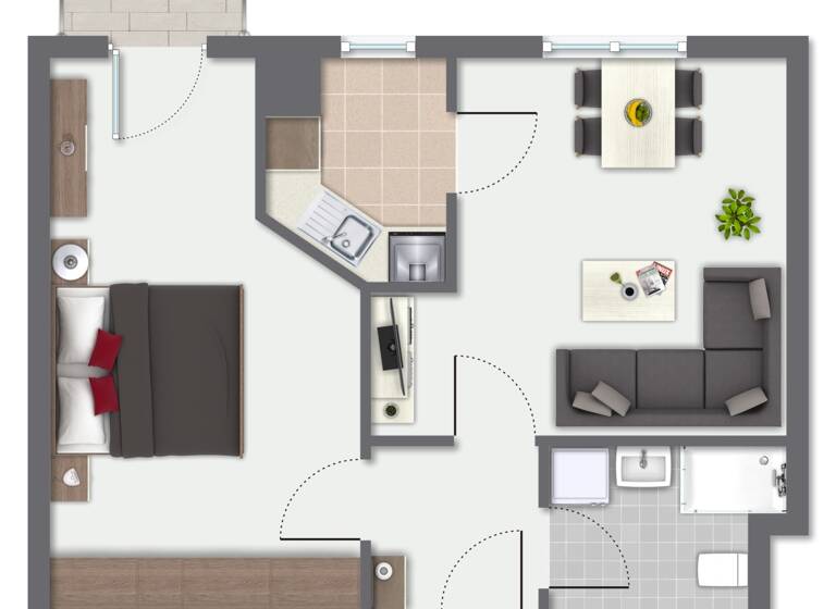 Wohnung zum Kauf 140.000 € 2 Zimmer 45,1 m²<br/>Wohnfläche 4.<br/>Geschoss Südstadt Fürth 90763