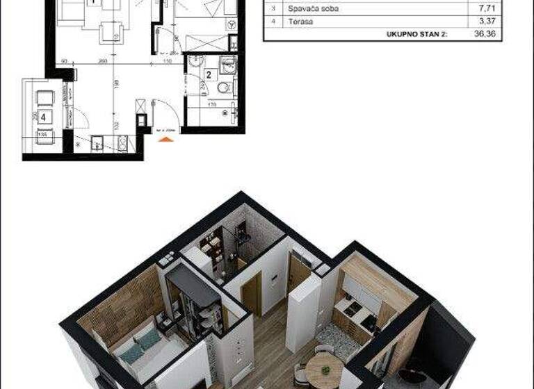 Wohnung zum Kauf provisionsfrei 107.262 € 2 Zimmer 36,4 m² 1. Geschoss Zlatibor 31315