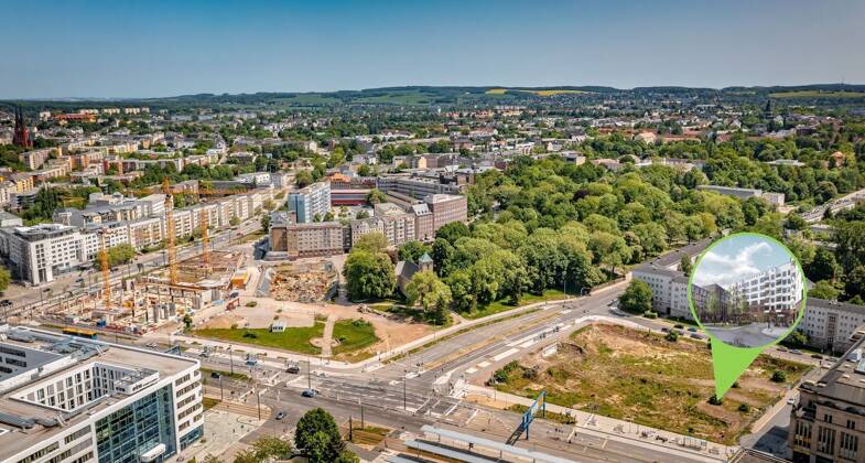 Wohnung zum Kauf - Neubau provisionsfrei als Kapitalanlage geeignet 380.000 € 4 Zimmer 85,5 m² Zschopauer Straße 2 Zentrum 013 Chemnitz 09111