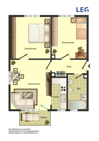 Wohnung zur Miete 429 € 2 Zimmer 54,4 m² 1. Geschoss frei ab 01.03.2025 Bachstraße 35 Weddinghofen Bergkamen 59192