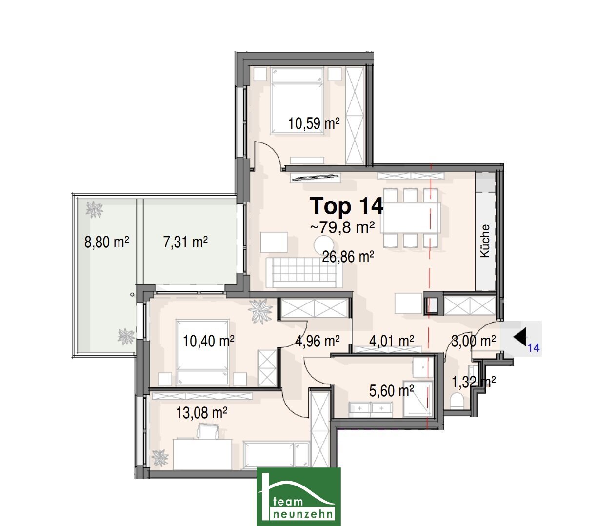 Wohnung zum Kauf 390.000 € 4 Zimmer 79,8 m²<br/>Wohnfläche 1.<br/>Geschoss Bahnhofstraße 22 Strasshof an der Nordbahn 2231