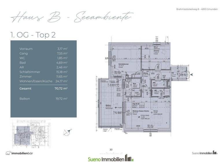 Wohnung zum Kauf - Erstbezug 498.000 € 3 Zimmer 70,7 m² Gmunden 4810