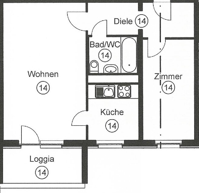 Wohnung zum Kauf 94.900 € 2 Zimmer 46,5 m²<br/>Wohnfläche 4.<br/>Geschoss Lausen-Grünau Leipzig 04207