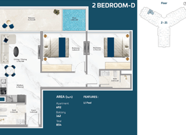 Wohnung zum Kauf - Erstbezug provisionsfrei 424.223 € 3 Zimmer 79,3 m² Dubai 00000
