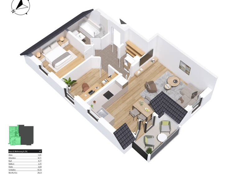 Wohnung zum Kauf - Erstbezug 286.747 € 3 Zimmer 61 m² Taubenweg Bergham Nittenau / Bergham 93149