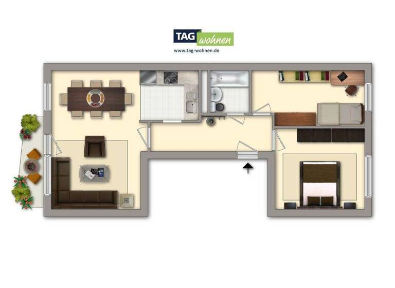 Wohnung zur Miete 360 € 3 Zimmer 59,3 m² 2. Geschoss frei ab 01.05.2026 Lindemannstraße 13 Gotha 99867