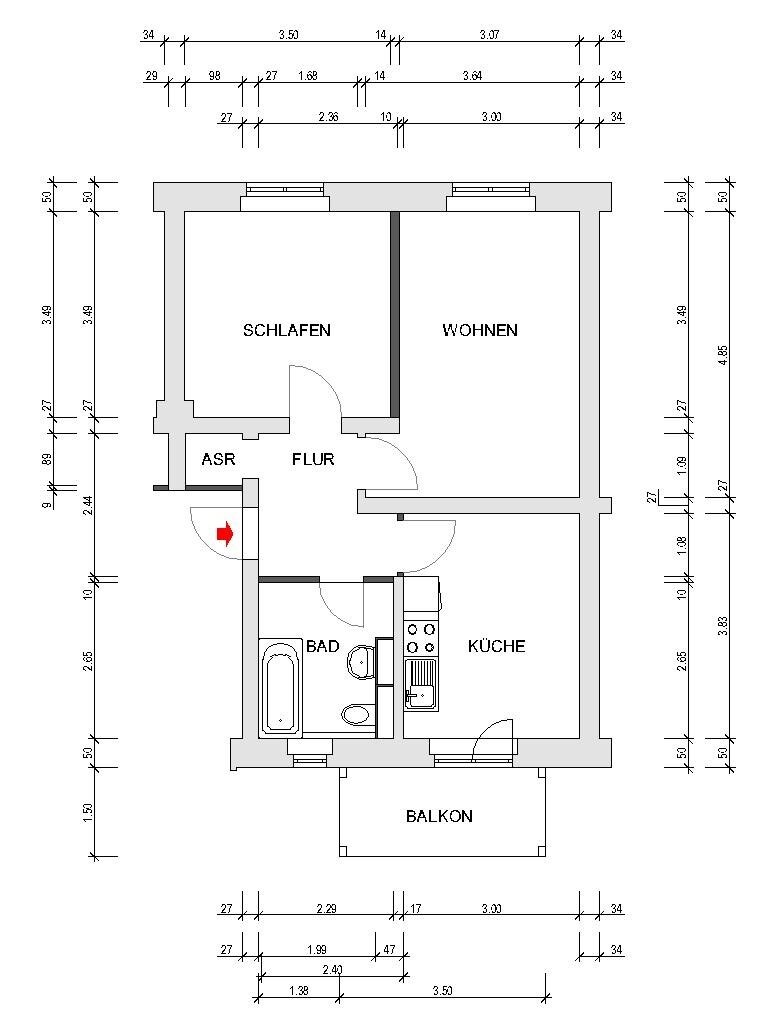 Wohnung zur Miete 371 € 2 Zimmer 54,5 m²<br/>Wohnfläche EG<br/>Geschoss 01.02.2025<br/>Verfügbarkeit Am Hochfeld 1 Markersdorf 625 Chemnitz 09123