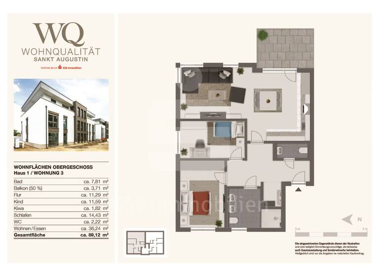 Wohnung zum Kauf - Neubau 479.000 € 3 Zimmer 89,1 m² 1. Geschoss Menden Sankt Augustin / Menden (Rheinland) 53757