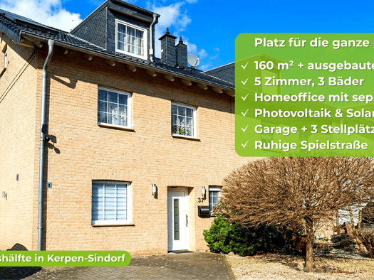 Doppelhaushälfte zum Kauf 619.000 € 5 Zimmer 160 m² 287 m² Grundstück Sindorf Kerpen 50170