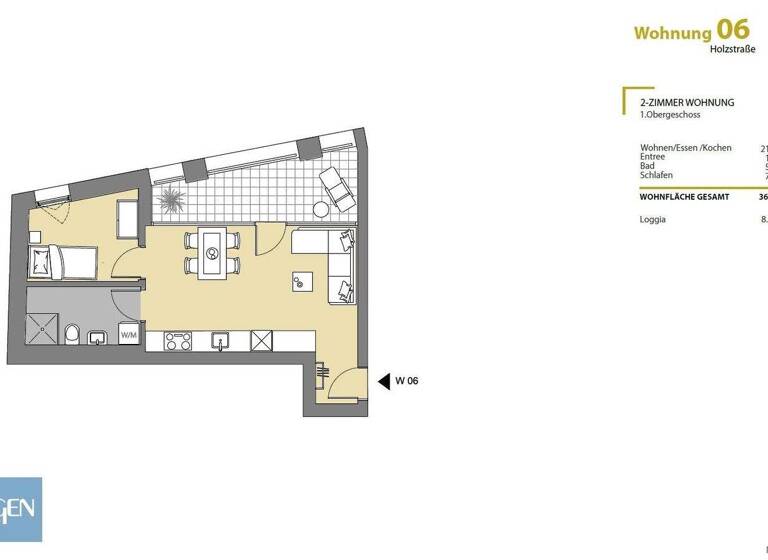 Wohnung zum Kauf - Erstbezug 270.000 € 2 Zimmer 36,5 m² EG Holzstraße 1 Lustenau 6890