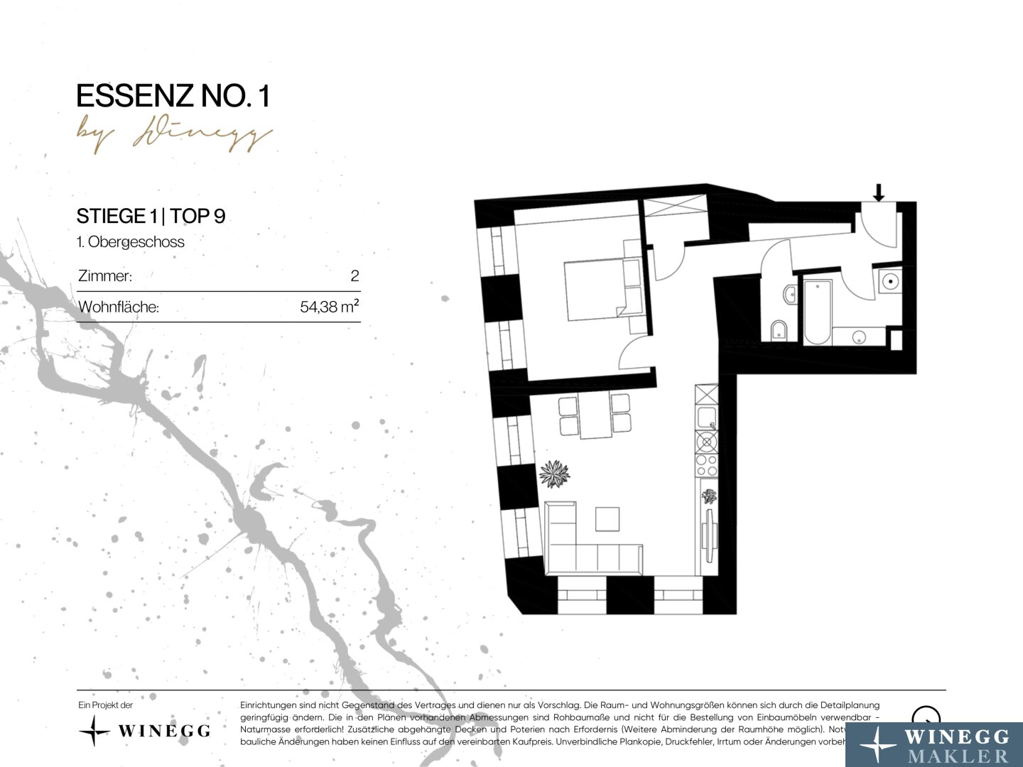 Wohnung zum Kauf 478.000 € 2 Zimmer 54,4 m²<br/>Wohnfläche 1.<br/>Geschoss Kettenbrückengasse 1 Wien 1050