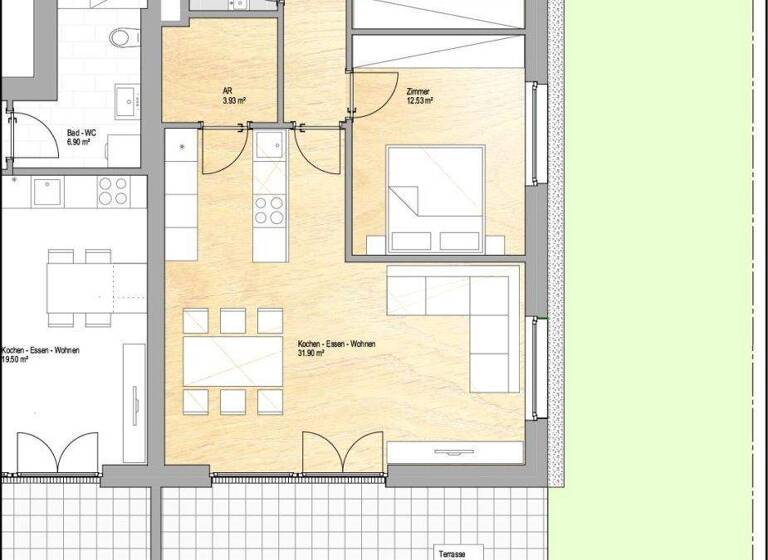 Wohnung zur Miete 1.118 € 3 Zimmer 75,7 m² Lustenau 6890