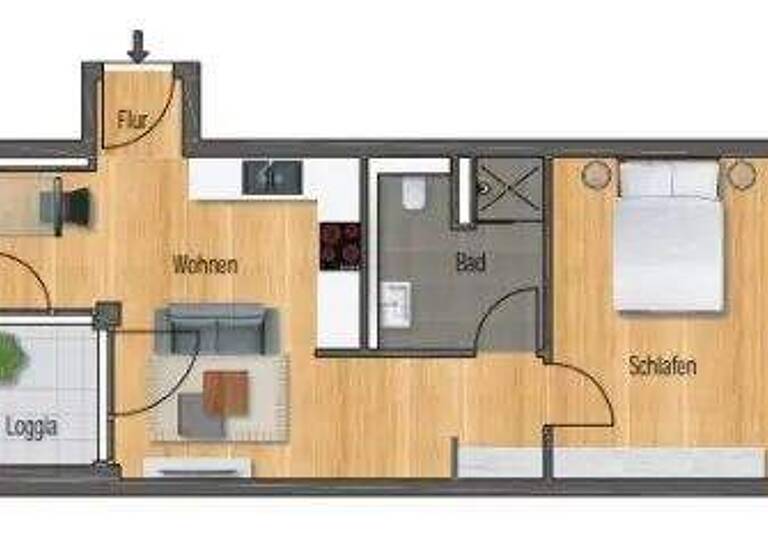 Wohnung zur Miete 771 € 2 Zimmer 49,7 m² 5. Geschoss Weststadt Pforzheim 75172