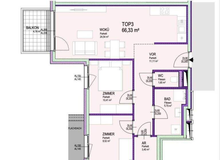 Wohnung zum Kauf - Erstbezug 349.990 € 3 Zimmer 66,3 m² 1. Geschoss Kirchenplatz Groß-Enzersdorf 2301