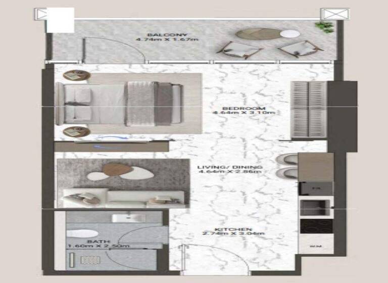 Studio zum Kauf - Erstbezug provisionsfrei 399.203 € 1 Zimmer 45,1 m² Al Asayel Street Dubai