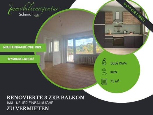 Wohnung zur Miete 585 € 3 Zimmer 73 m² Kirn 55606