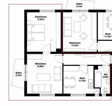 Wohnung zur Miete 460 € 2 Zimmer 56,7 m² EG Sterbfritz Sinntal 36391