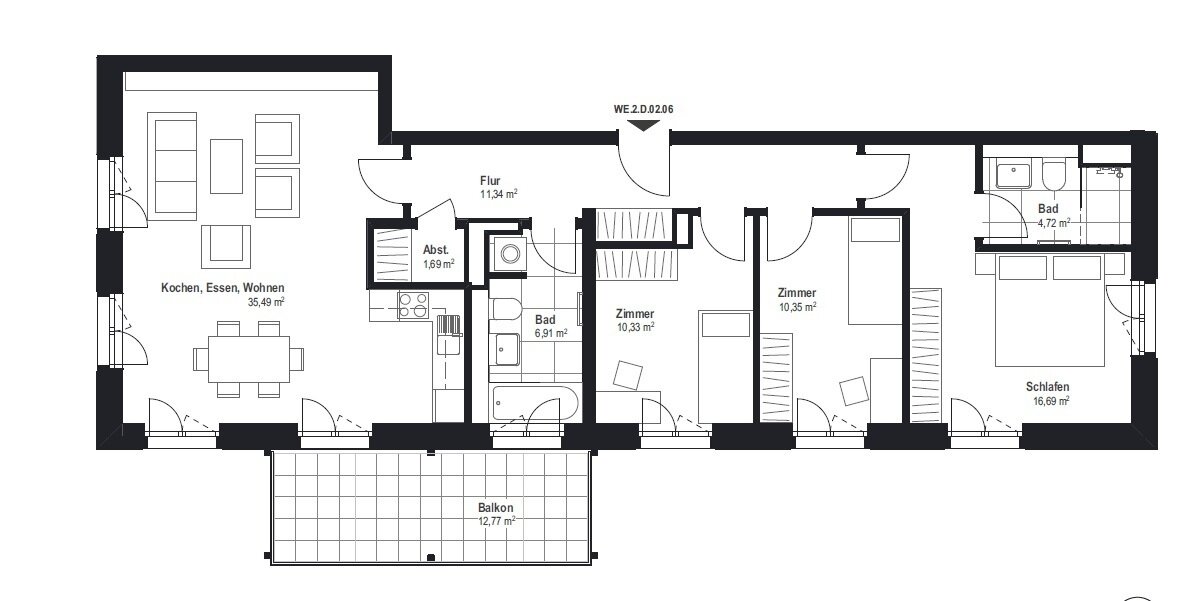 Wohnung zur Miete 1.525 € 4 Zimmer 105 m²<br/>Wohnfläche 2.<br/>Geschoss Beckerstraße 3B Neulindenau Leipzig 04179