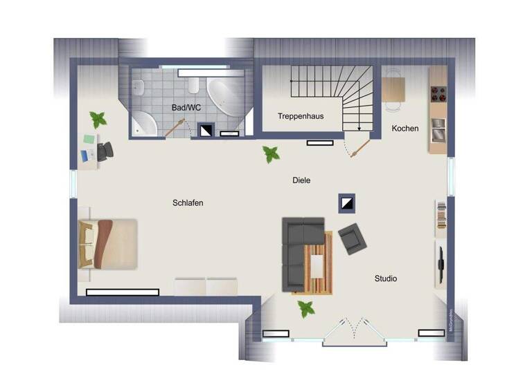 Studio zum Kauf 295.000 € 1 Zimmer 77,7 m² 2. Geschoss frei ab sofort Schöllbronn Ettlingen / Schöllbronn 76275