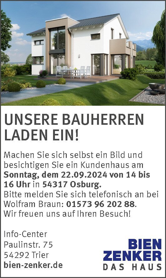 Einfamilienhaus zum Kauf provisionsfrei 613.712 € 4 Zimmer 130 m²<br/>Wohnfläche 606 m²<br/>Grundstück Korlingen 54317