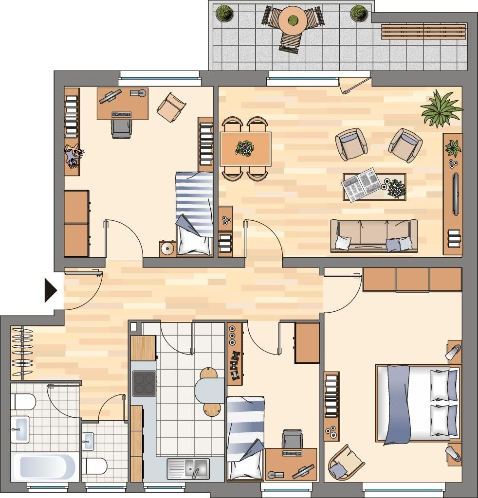 Wohnung zur Miete 739 € 4 Zimmer 91 m²<br/>Wohnfläche 1.<br/>Geschoss Schottweg 33 Mürwik - Wasserloos Flensburg 24944