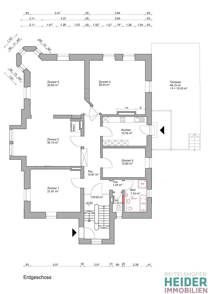 Wohnung zur Miete 1.600 € 5 Zimmer 179 m²<br/>Wohnfläche EG<br/>Geschoss Stadt Ansbach 91522