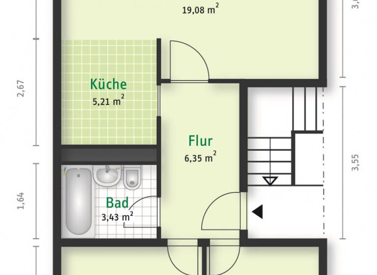 Wohnung zur Miete 397 € 3 Zimmer 58,4 m² 1. Geschoss An der Magistrale 85 Südliche Neustadt Halle 06124