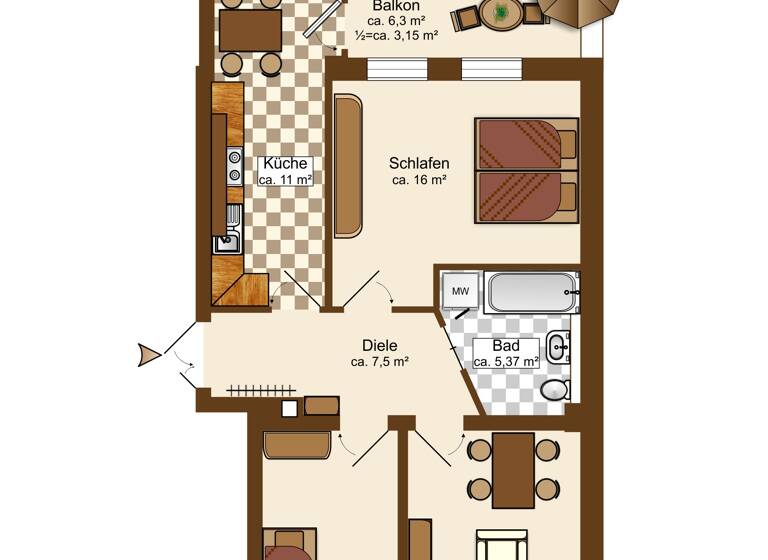 Studio zum Kauf 179.000 € 3 Zimmer 75 m²<br/>Wohnfläche 2.<br/>Geschoss Anger-Crottendorf Leipzig 04318