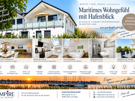 Wohnung zum Kauf als Kapitalanlage geeignet 350.000 € 3 Zimmer 80 m² Breege Breege 18556