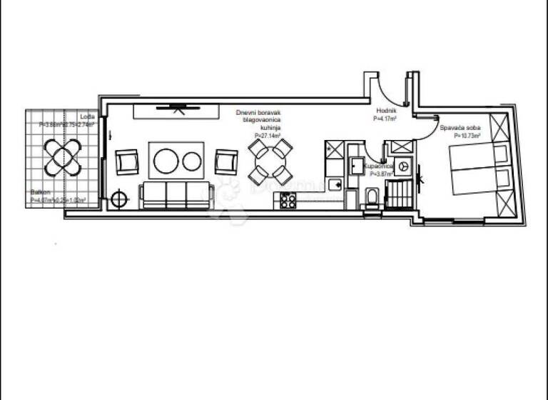 Wohnung zum Kauf 243.383 € 2 Zimmer 49 m² 3. Geschoss Podgora