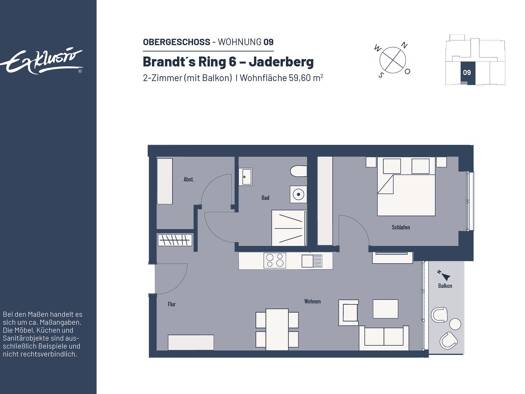 Wohnung zur Miete - Erstbezug 435 € 2 Zimmer 59,6 m² Jaderberg Jade 26349