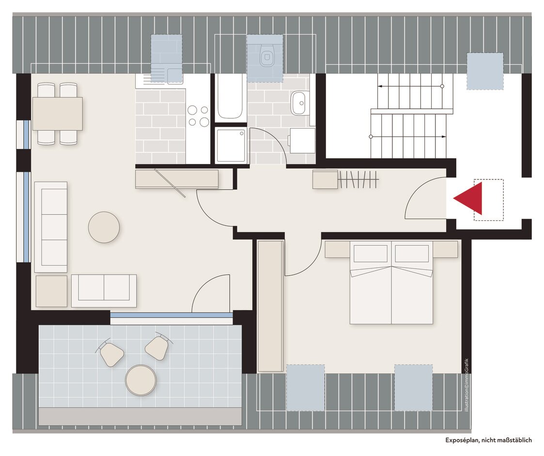 Wohnung zur Miete 700 € 2 Zimmer 60,7 m²<br/>Wohnfläche 2.<br/>Geschoss 01.02.2025<br/>Verfügbarkeit Banatstraße 4 Kernstadt Biberach 88400