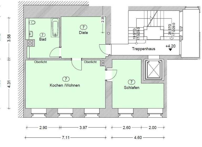 Wohnung zur Miete 626 € 2 Zimmer 73,6 m² Torgau 04860