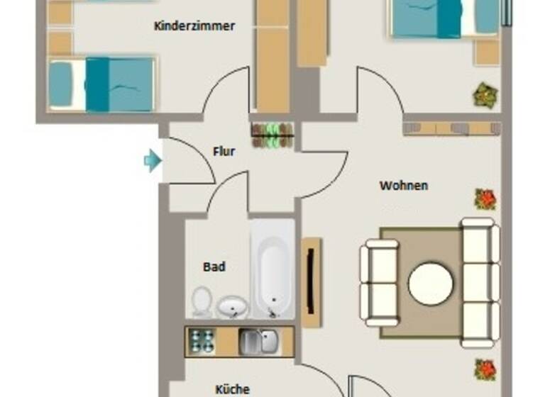 Wohnung zur Miete 344 € 3,5 Zimmer 65,6 m² 3. Geschoss frei ab 01.08.2026 Obermarxloh Duisburg 47166