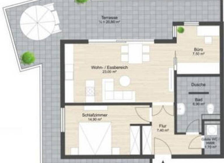 Penthouse zur Miete 1.130 € 3 Zimmer 82,2 m² 3. Geschoss Münster-Sarmsheim 55424