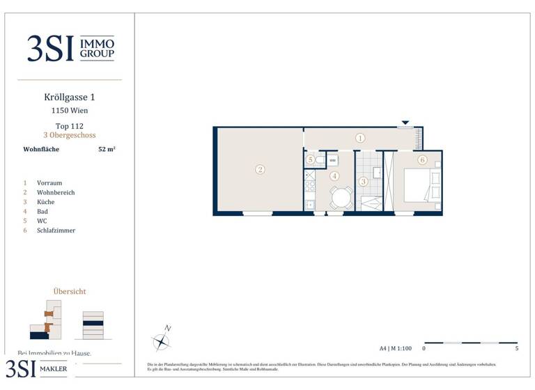 Wohnung zum Kauf 239.000 € 2 Zimmer 52 m² 3. Geschoss Kröllgasse 1 Wien 1150